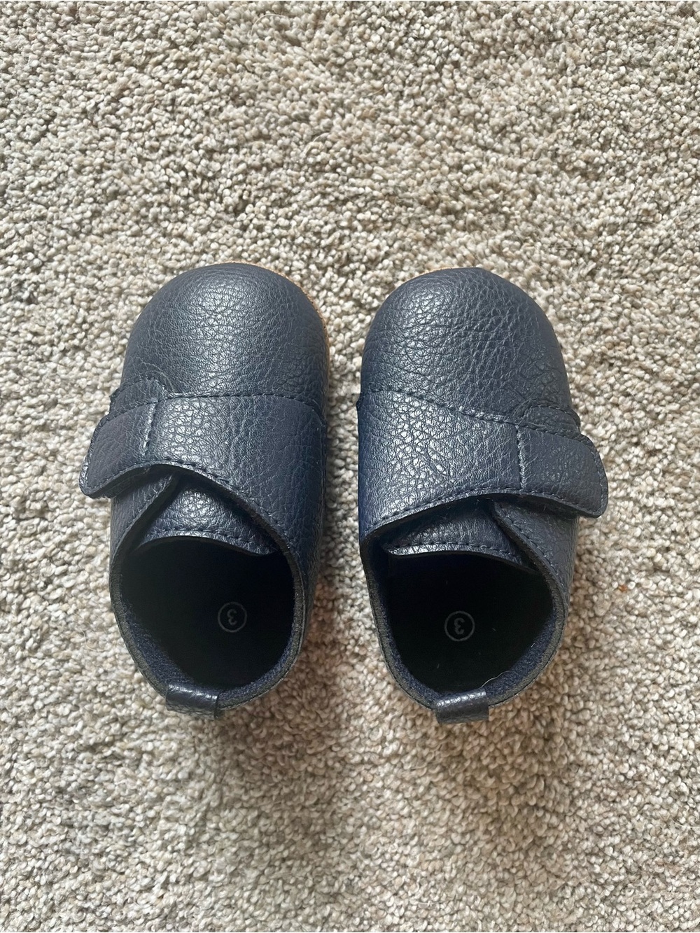 Baby Boy Navy Blue Leather Shoes